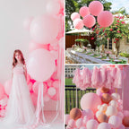 PartyWoo Baby Pink 36in Balloons – 4pc Pastel Latex for Baby Showers & Celebrations
