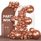 PartyWoo Rose Gold Balloons 140 pcs – 18/12/10/5 Inch Balloon Arch Kit