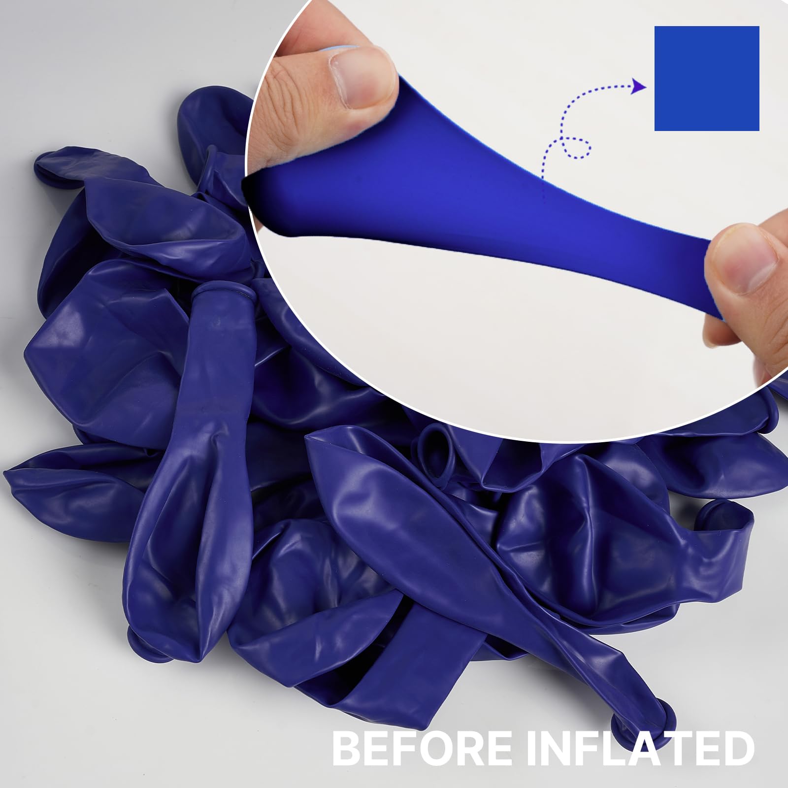 PartyWoo Royal Blue Balloons 123pcs – Mixed Sizes (18/12/10/5in) for Arches & Celebrations