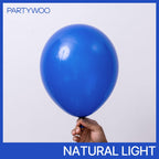 PartyWoo Royal Blue Balloons 128pcs Pack – 18in/12in/10in/5in Thick Latex for Arches & Centerpieces