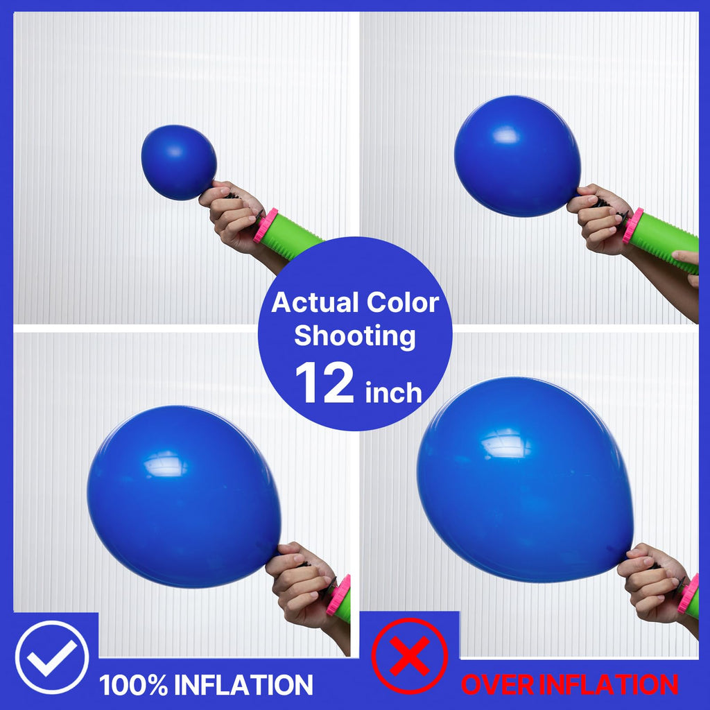 PartyWoo Royal Blue Balloons 128pcs Pack – 18in/12in/10in/5in Thick Latex for Arches & Centerpieces
