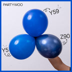 PartyWoo Royal Blue Balloons 128pcs Pack – 18in/12in/10in/5in Thick Latex for Arches & Centerpieces