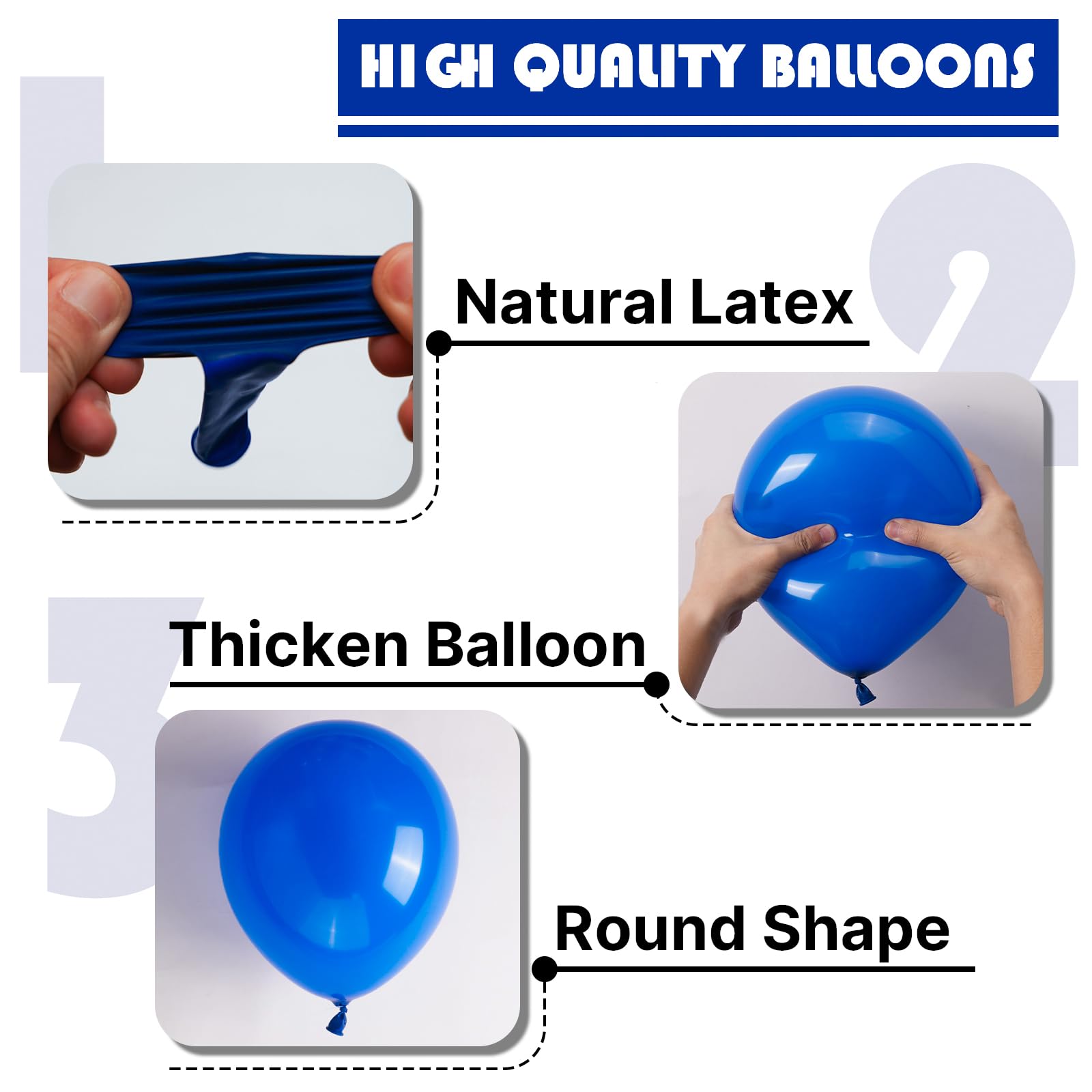 PartyWoo Royal Blue Balloons - 50-Pack, 12-Inch Latex Party Decor for Weddings & Celebrations