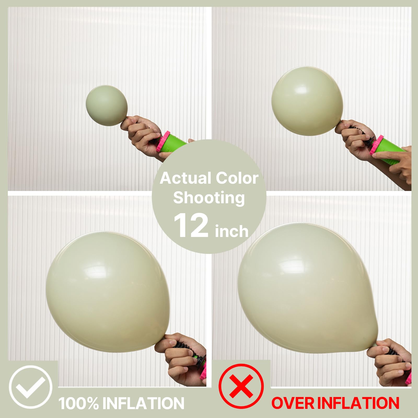 PartyWoo Sage Green Balloons 50pc, 12in - Boho Dusty Olive Latex for Birthday, Wedding & Baby Shower