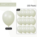 PartyWoo Sage Green Balloons 50pc, 12in - Boho Dusty Olive Latex for Birthday, Wedding & Baby Shower