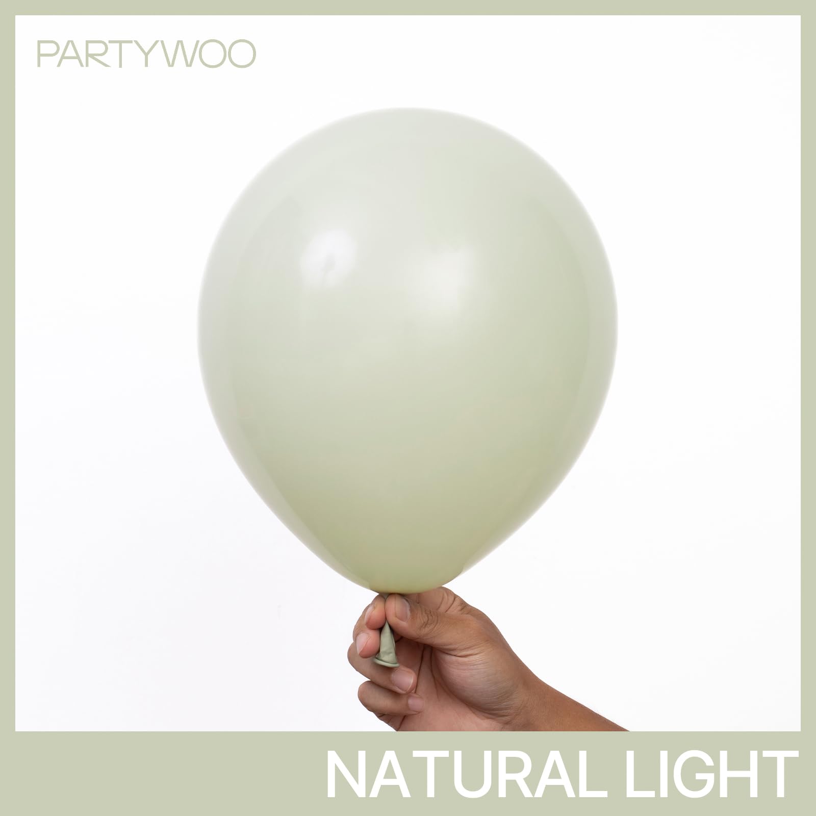 PartyWoo Sage Green Balloons 50pc, 12in - Boho Dusty Olive Latex for Birthday, Wedding & Baby Shower
