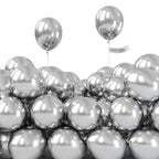 PartyWoo 50pcs Silver Metallic Balloons - 5inch for Garland or Arch | Birthday & Wedding Decor