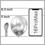 PartyWoo 50pcs Silver Metallic Balloons - 5inch for Garland or Arch | Birthday & Wedding Decor