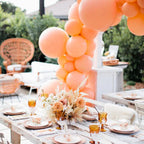 PartyWoo Peach Balloons 140pcs – Light Orange & Blush Pink Latex Arch Kit