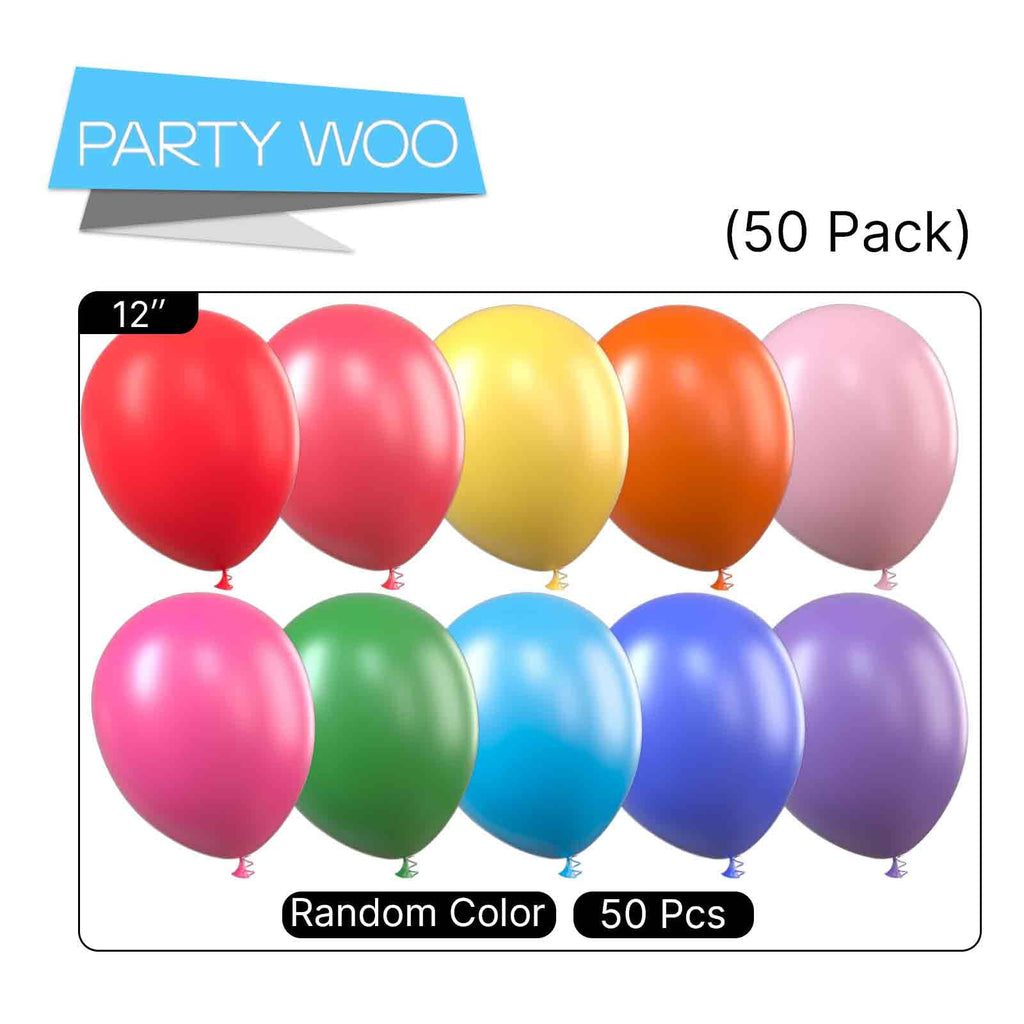 PartyWoo Rainbow Balloons 50 Pack – 12in Multicolor Latex Balloons for Graduation, Baby Shower & Celebrations