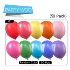 PartyWoo Rainbow Balloons 50 Pack – 12in Multicolor Latex Balloons for Graduation, Baby Shower & Celebrations