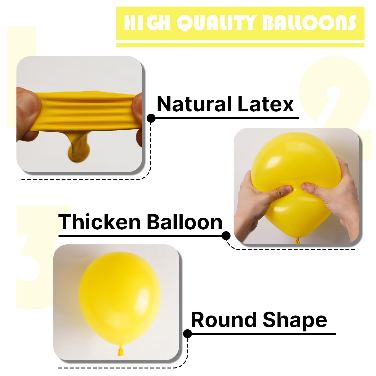 PartyWoo Yellow Balloons 50pcs | 5 Inch Matte Latex for Birthday, Baby Shower & More