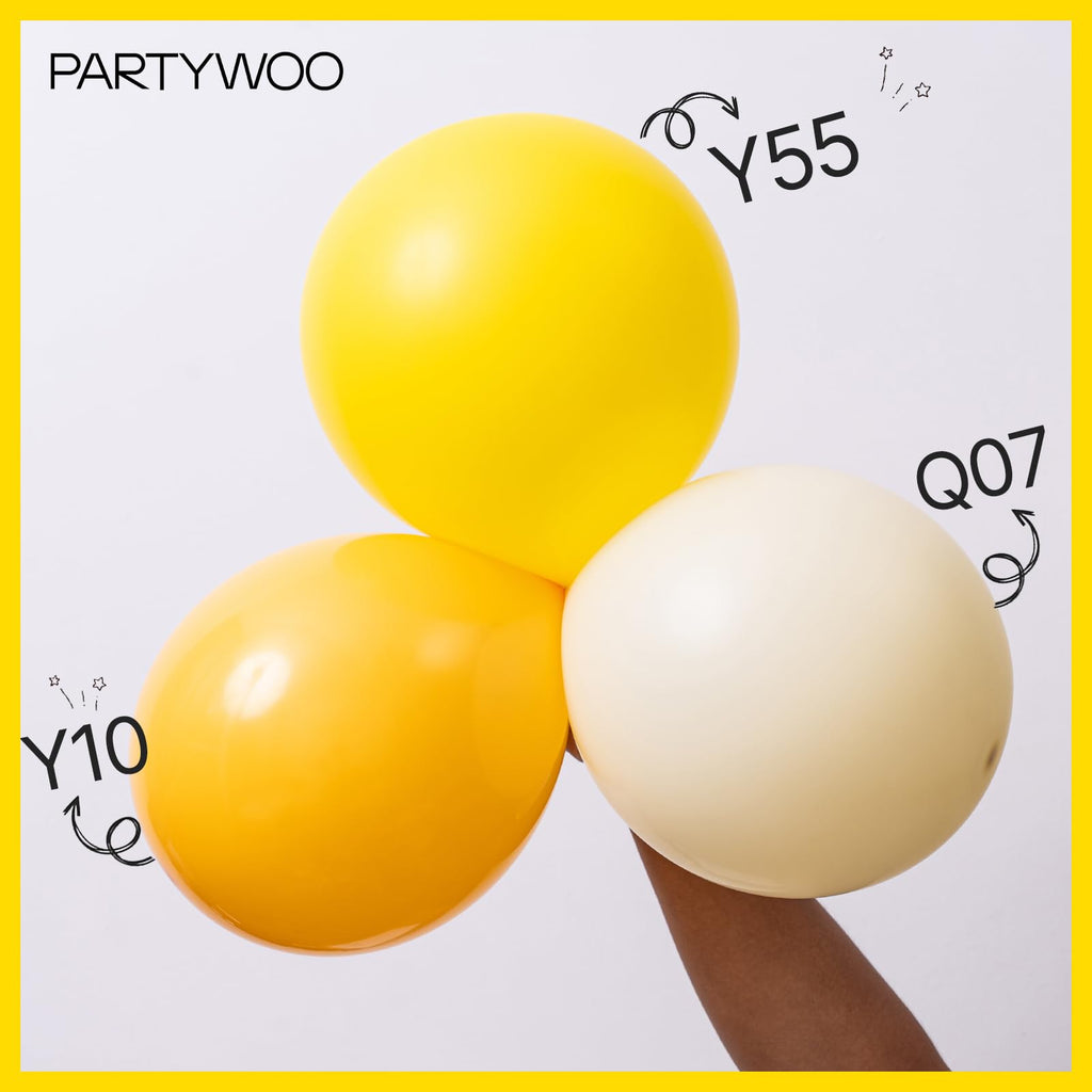 PartyWoo Yellow Balloons 50pcs | 5 Inch Matte Latex for Birthday, Baby Shower & More