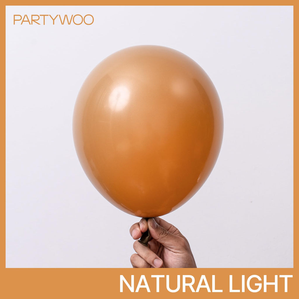 PartyWoo Tan Balloons 140 Pcs Boho Neutral Latex Arch Kit – 18/12/10/5 Inch for Birthday, Safari & Baby Shower
