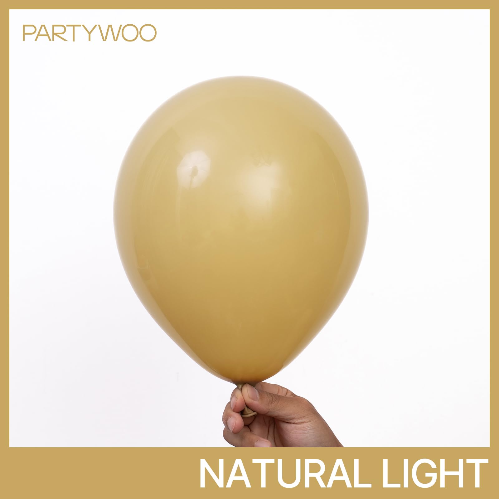 PartyWoo Tan Balloons 140pcs – 18/12/10/5in Neutral Boho Balloon Arch Kit for Wedding, Baby Shower, Safari