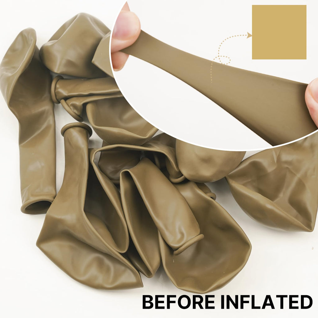 PartyWoo Tan Balloons 140pcs – 18/12/10/5in Neutral Boho Balloon Arch Kit for Wedding, Baby Shower, Safari