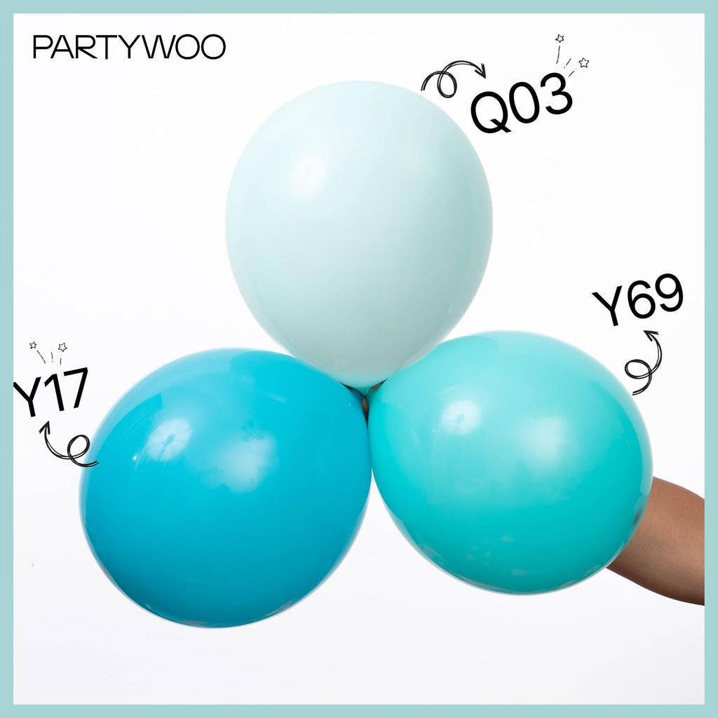 PartyWoo Teal Balloons – 50 Pack 12in Pastel Teal Turquoise for Celebrations