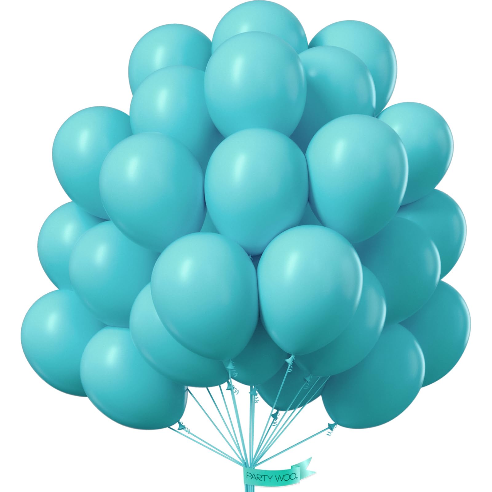 PartyWoo Teal Balloons 100pcs - 12in Turquoise Latex for Party Decor