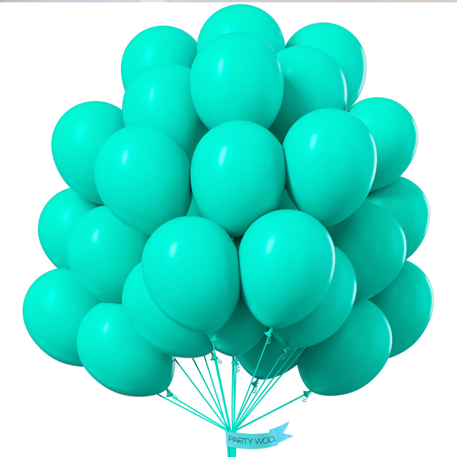 PartyWoo Teal Balloons 50 Pack 12in – Turquoise Aqua Blue Party Decor