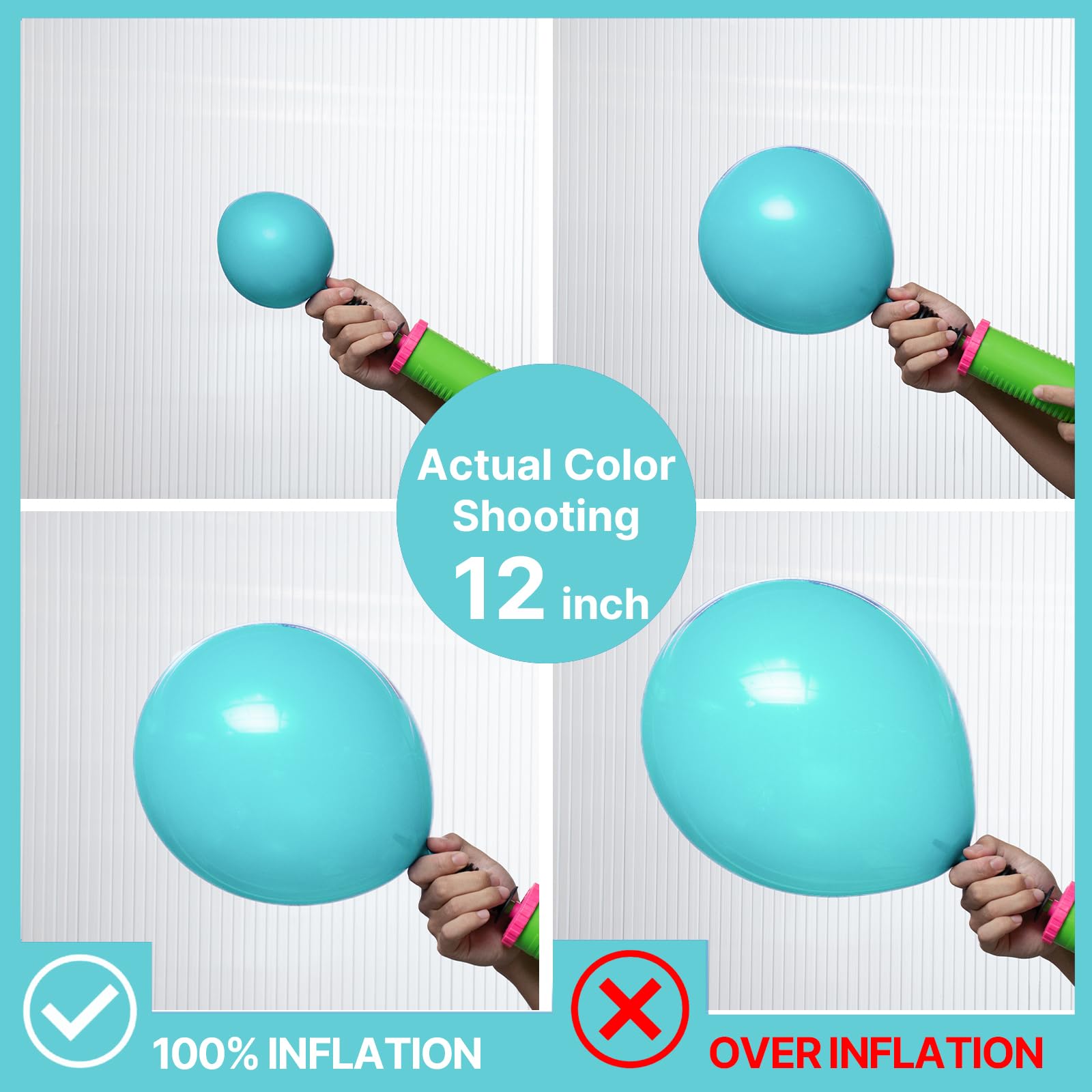 PartyWoo Teal Balloons 100pcs - 12in Turquoise Latex for Party Decor