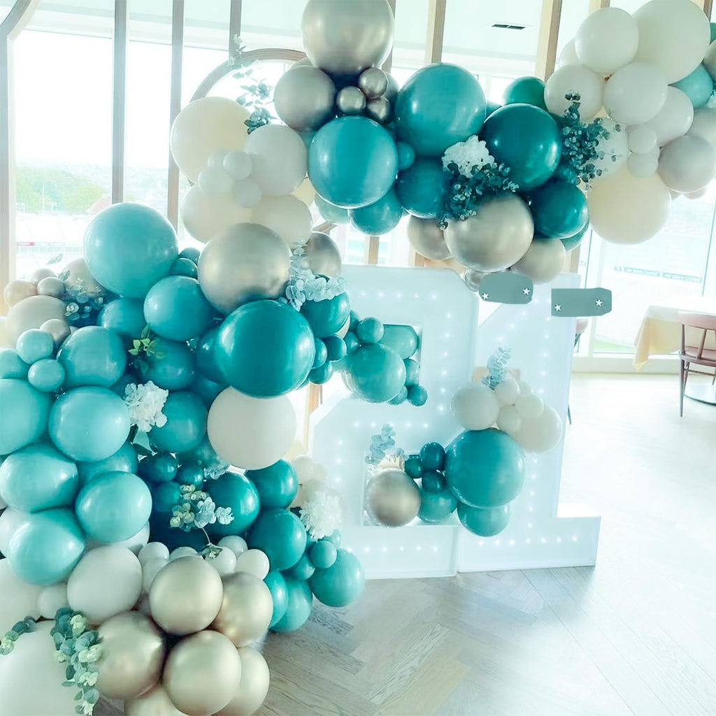 PartyWoo Dark Teal Balloons - 50pc, 12-inch Turquoise Aqua Blue for Weddings and Parties