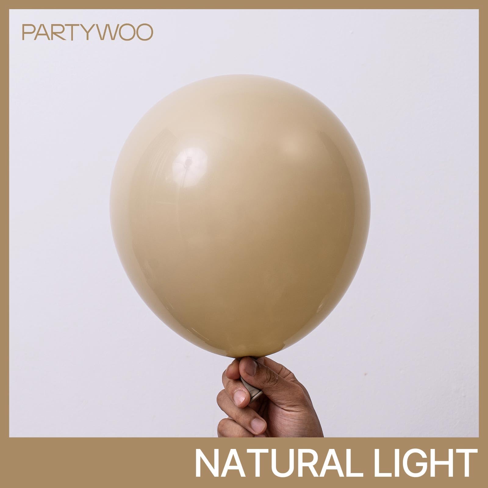 PartyWoo Cream Balloons 50 Pcs - 12in Beige Ivory Neutral Latex for Weddings & Celebrations