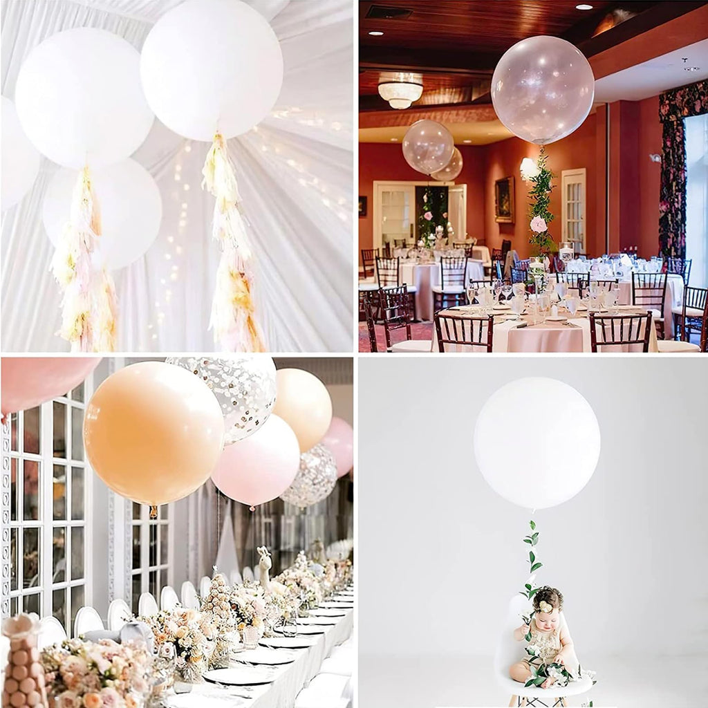 PartyWoo Clear Balloons 36in – 4pc Set for Weddings, Graduations & Baby Showers