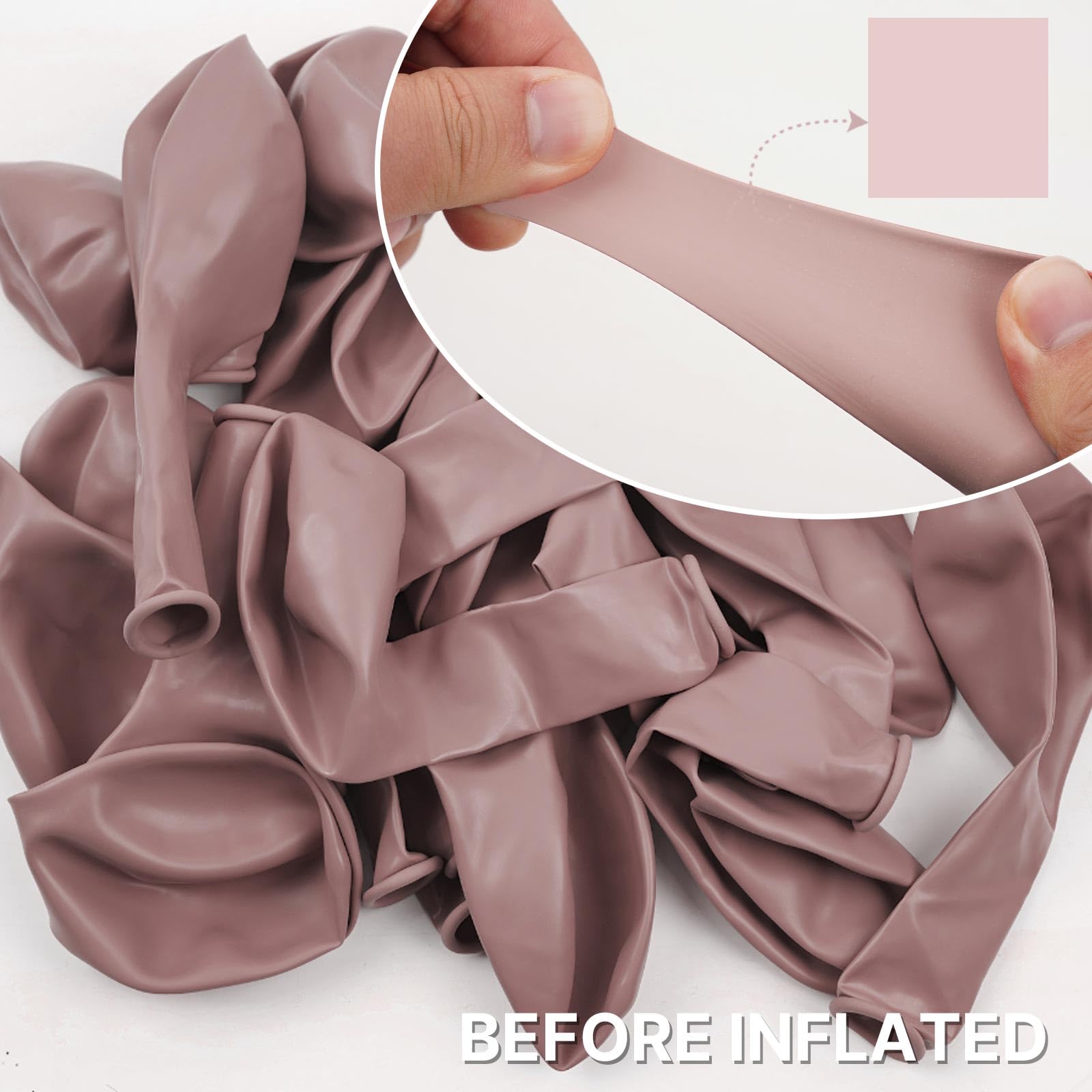 PartyWoo Dusty Pink Balloons 50pcs 12in – Boho Blush Latex Party Decor