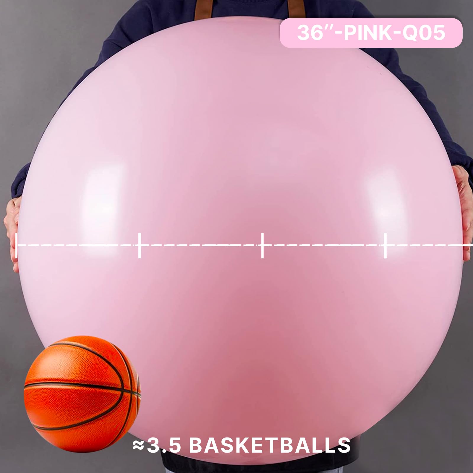 PartyWoo Baby Pink 36in Balloons – 4pc Pastel Latex for Baby Showers & Celebrations