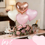 PartyWoo Valentine's Balloons - 15pc 18in Pink & Cream Boho Heart Foil Balloons