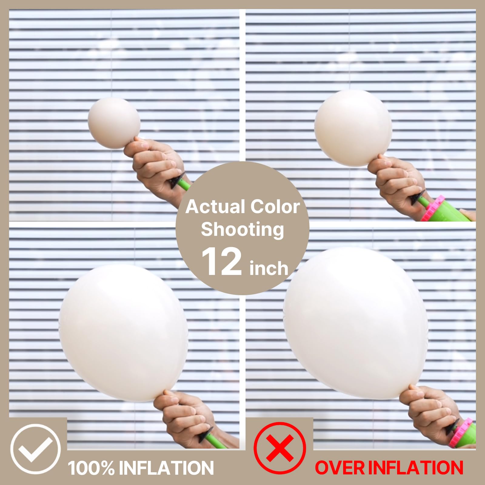 PartyWoo White Sand Balloons – 50pcs, 5in Latex Mini Ivory Cream for Weddings & Parties
