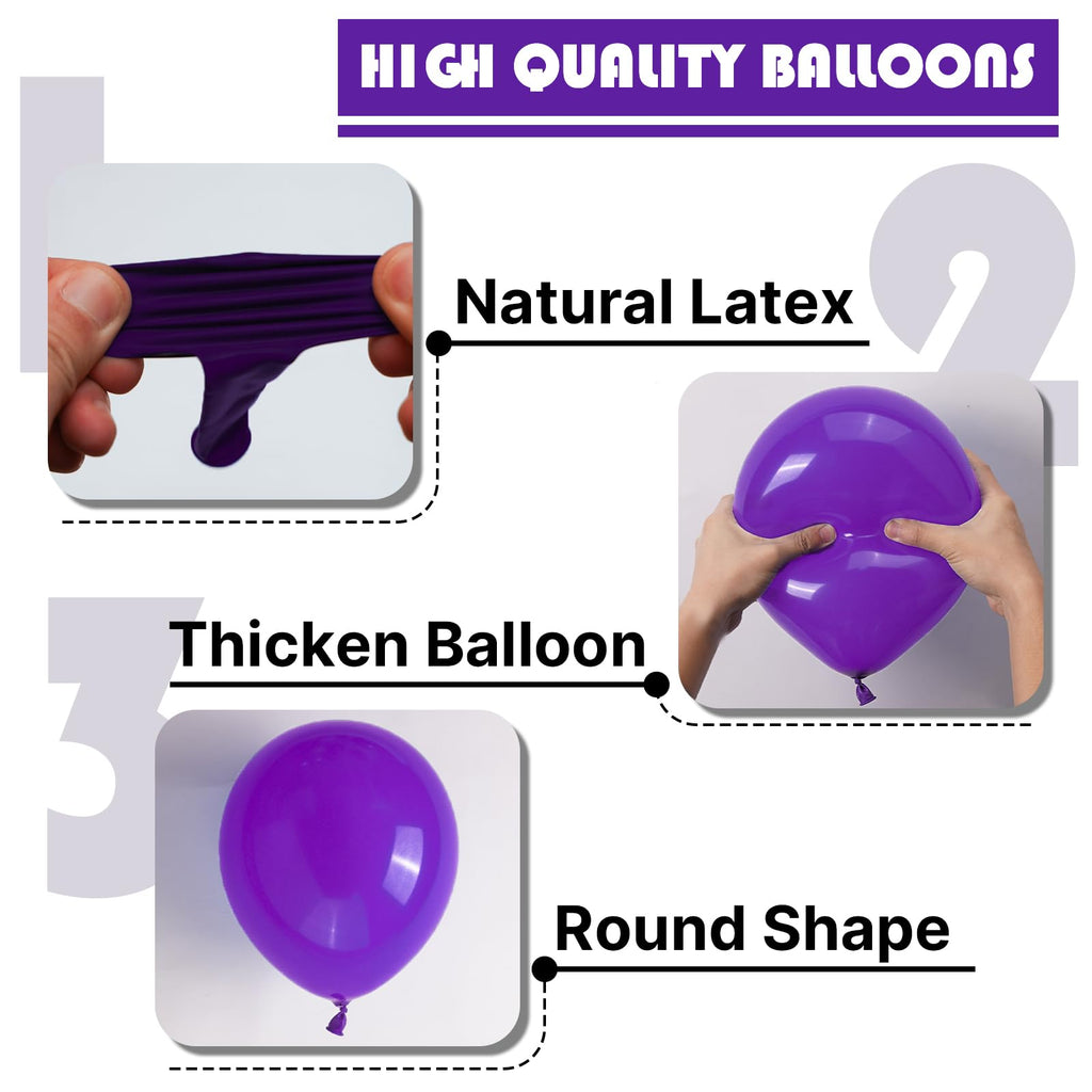 PartyWoo Dark Purple Balloons – 50pcs, 12in Royal Purple Latex Balloons for Birthday, Baby Shower & More