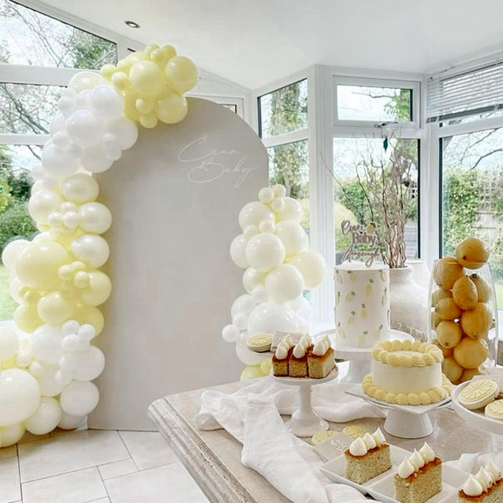 PartyWoo Beige Balloons 140pc Arch Kit – Ivory Cream 18/12/10/5in for Weddings & Parties