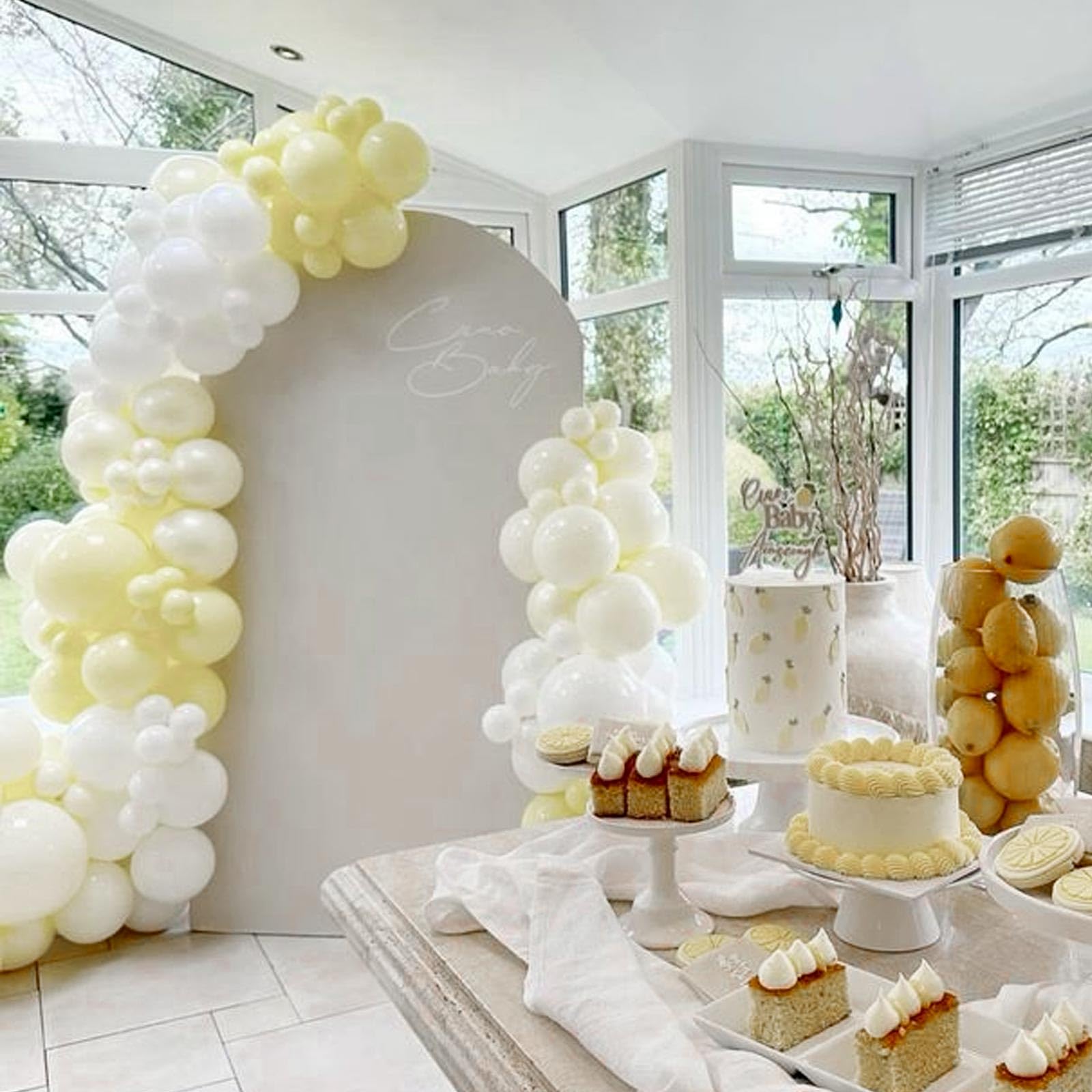 PartyWoo Beige Balloons 140pc Arch Kit – Ivory Cream 18/12/10/5in for Weddings & Parties