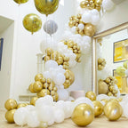 PartyWoo Gold Balloons 140pcs - Arch Kit with 18/12/10/5in Balloons for Parties