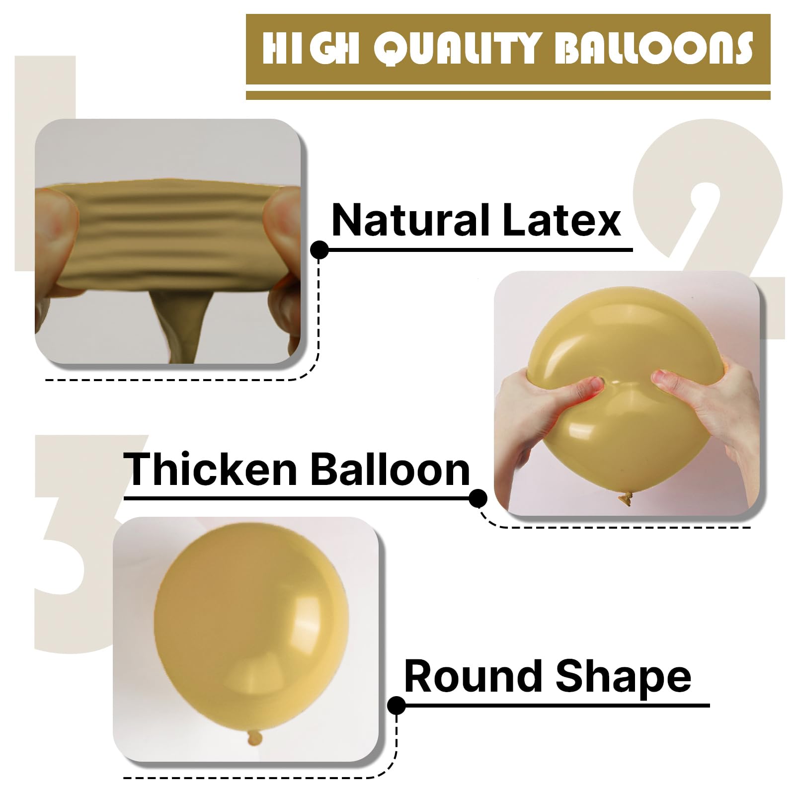 PartyWoo Tan Balloons 140pcs – 18/12/10/5in Neutral Boho Balloon Arch Kit for Wedding, Baby Shower, Safari