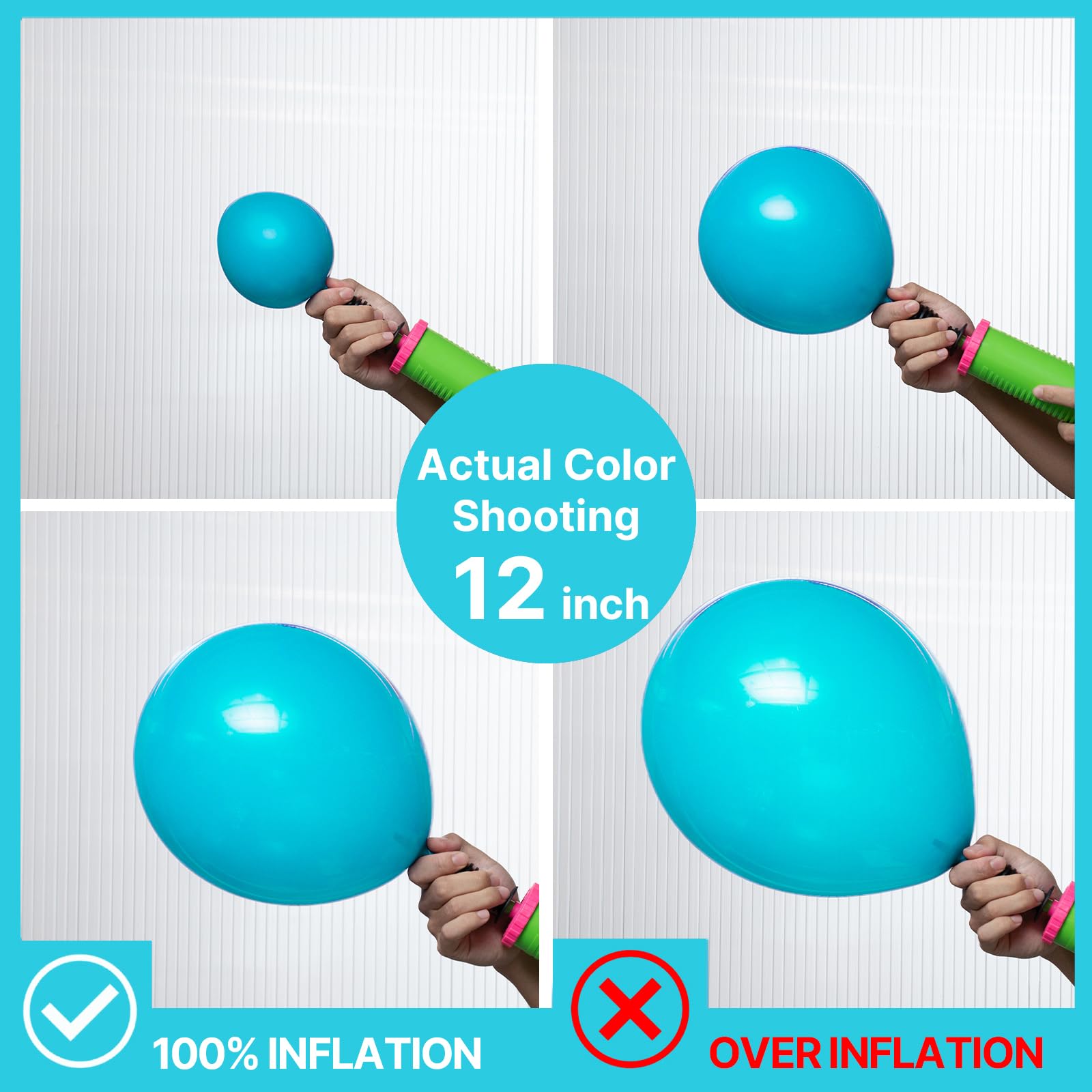 PartyWoo Dark Teal Balloons - 50pc, 12-inch Turquoise Aqua Blue for Weddings and Parties