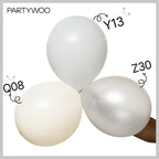 PartyWoo Pearl White Balloons 50pcs 12in | Metallic Latex for Weddings & Celebrations