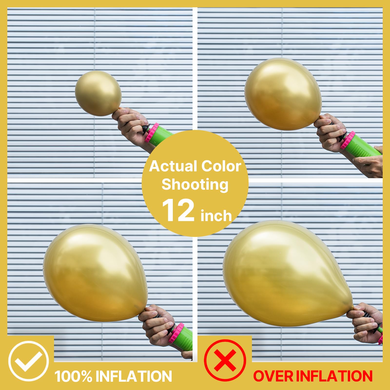 PartyWoo Metallic Gold Balloons – 50pcs, 5-inch Chrome Gold Latex for Birthday, Wedding & More