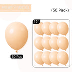 PartyWoo Nude Balloons 50 Pcs – 12 Inch Apricot Beige Latex for Neutral Wedding Baby Shower and Party Decor