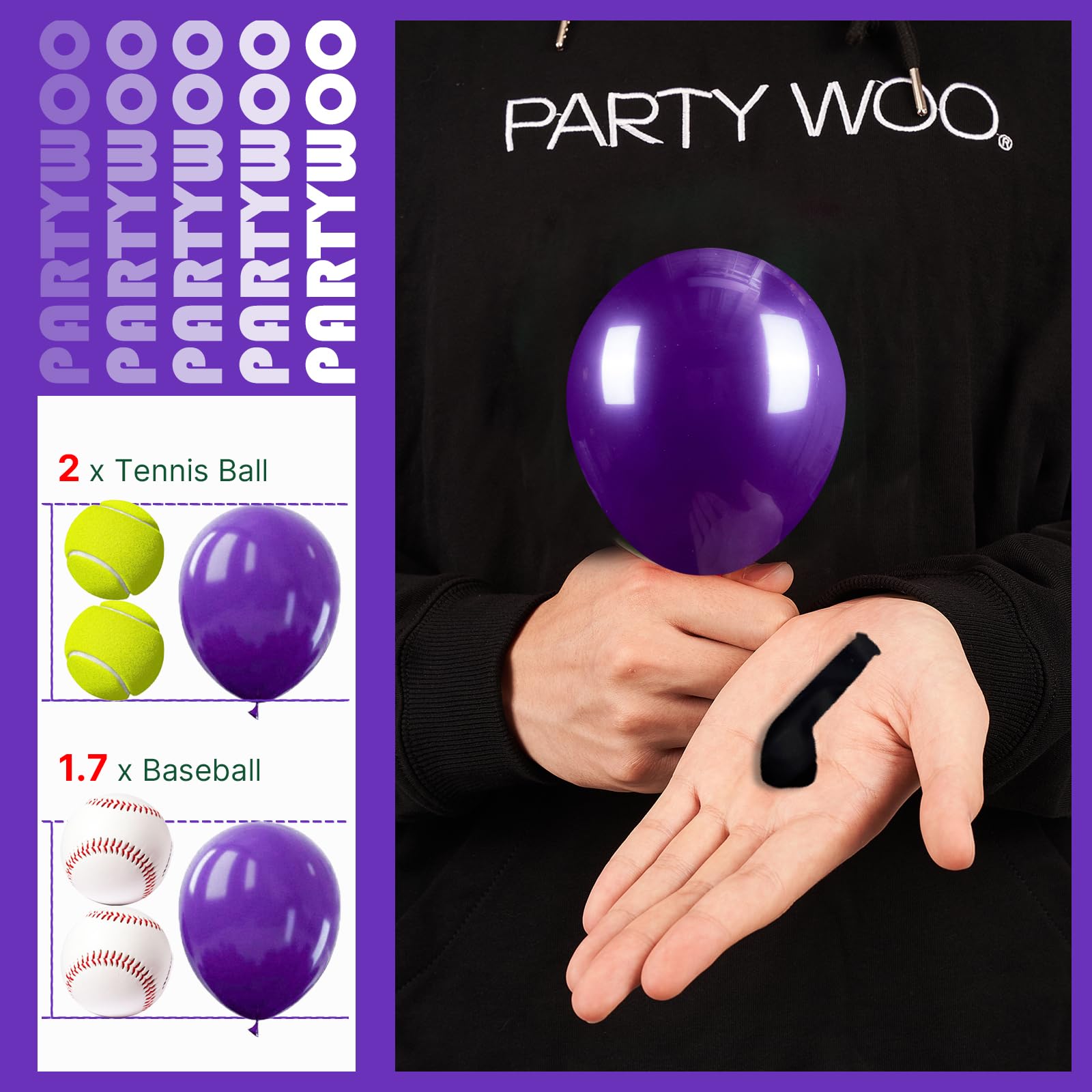 PartyWoo Dark Purple Balloons – 50x 5inch Royal Purple Latex Party Decorations for Weddings, Birthdays, and More