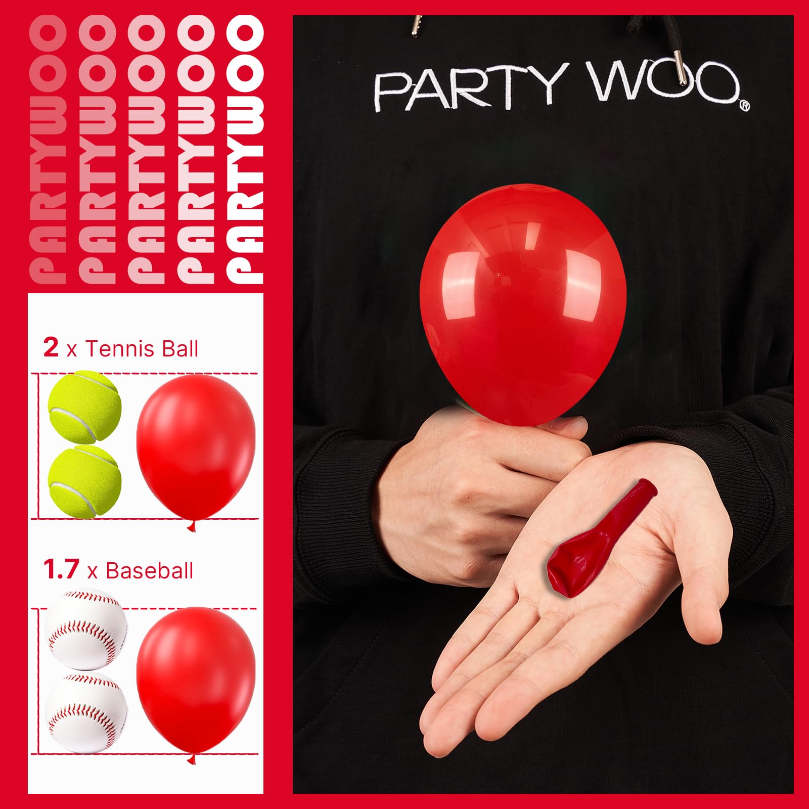 PartyWoo Red Balloons – 50 Pack, 5 Inch Matte Latex for Weddings, Parties & Celebrations | Red-Y57