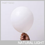 PartyWoo White Balloons 100pc Pack — Mixed Sizes 18/12/10/5in Matte Latex Arch Kit