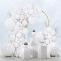 PartyWoo White Balloons 100pc Pack — Mixed Sizes 18/12/10/5in Matte Latex Arch Kit