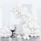 PartyWoo White Balloons 152pcs Matte Latex Balloon Kit for Arch & Garland