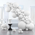 PartyWoo White Balloons 127pc Matte Latex Set — 36in to 5in for Weddings, Birthdays, and More