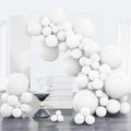 PartyWoo White Balloons - 100pcs Matte Latex Arch Kit (18/12/10/5in) for Weddings & Celebrations