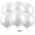 PartyWoo White 22in 4D Mirror Ball Foil Balloons – 6pcs for Weddings, Birthdays & Baby Showers