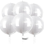 PartyWoo White 22in 4D Mirror Ball Foil Balloons – 6pcs for Weddings, Birthdays & Baby Showers