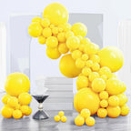 PartyWoo Yellow Balloons 140pcs Matte Latex Arch Kit – 18/12/10/5in for Easter, Baby Shower, Sunflower & Birthday Parties